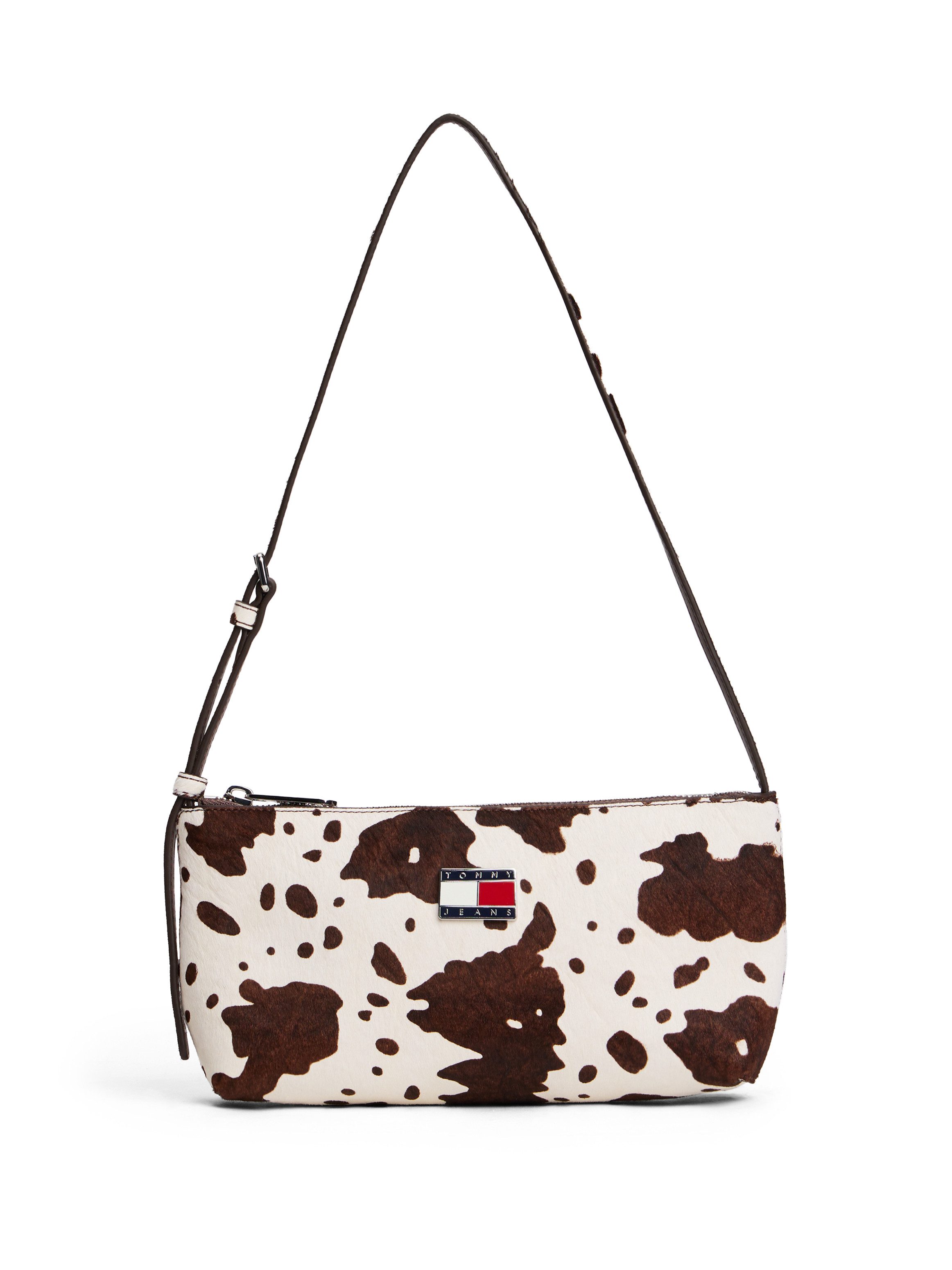 Tommy Jeans Schultertasche TJW MUST COW SHOULDER BAG, Damen Tragetasche, Umhängetasche in modischem Kuh-Print