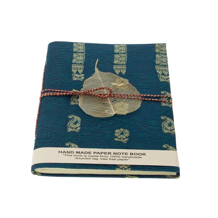 KUNST UND MAGIE Tagebuch Tagebuch Poesiealbum handgefertigt Sari Baumwollpapier- Notizbuch Indien Buch 8x12cm Nachhaltig