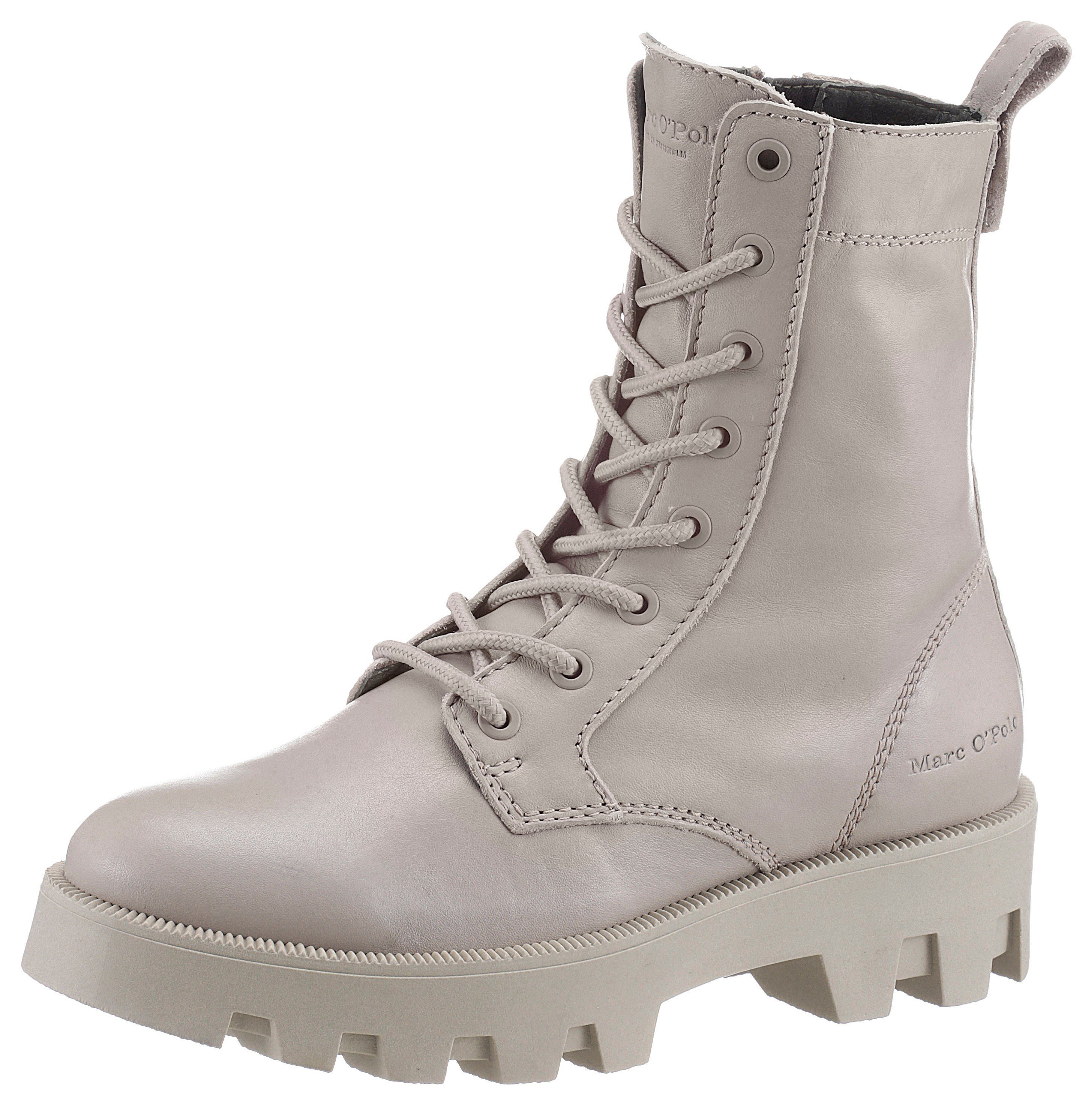 Schnürstiefel Marc O'Polo uni helltaupe PILAR mit Reißverschluss