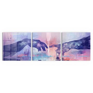 DEQORI Glasbild 'Abstrakte, berühmte Hände', 'Abstrakte, berühmte Hände', Glas Wandbild Bild schwebend modern
