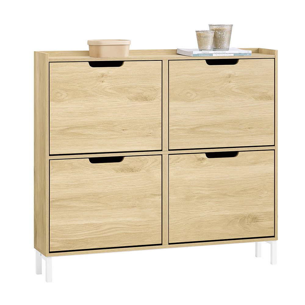 SoBuy Schuhkipper FSR100, mit 4 Klappen, Schuhschrank schmal, Schuhregal Sc günstig online kaufen