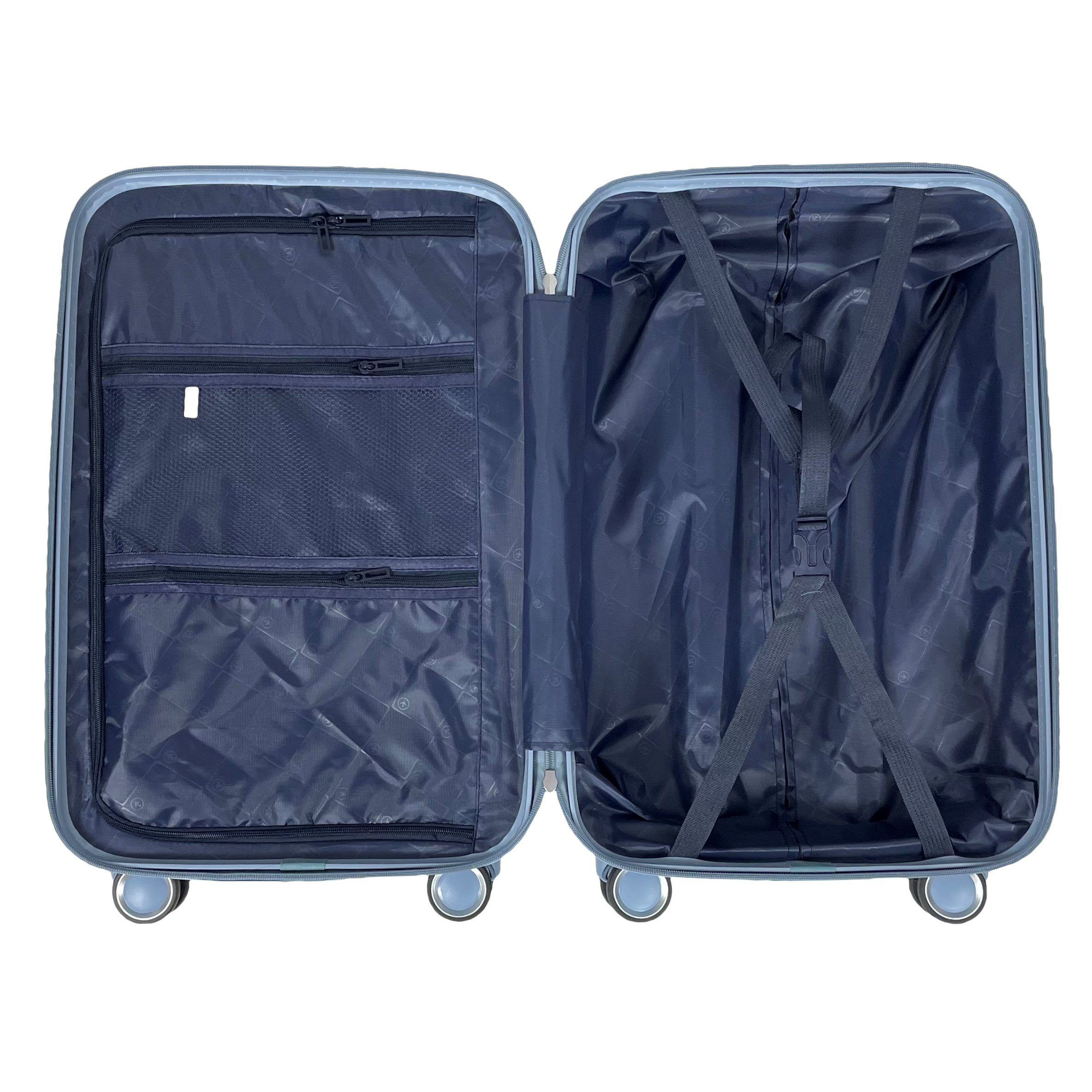 Koffer Tasche Grau-Blau Set Reisekoffer Koffer M/L/XL/XXL/4er Reisetasche Handgepäck MTB
