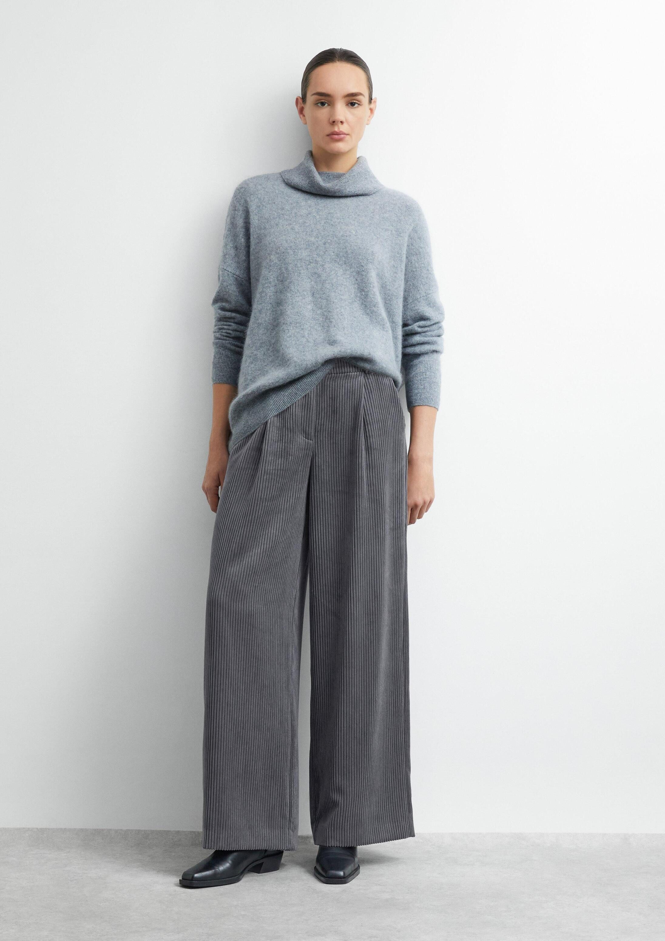 comma Chinos Hose Cordhose mit Wide Leg