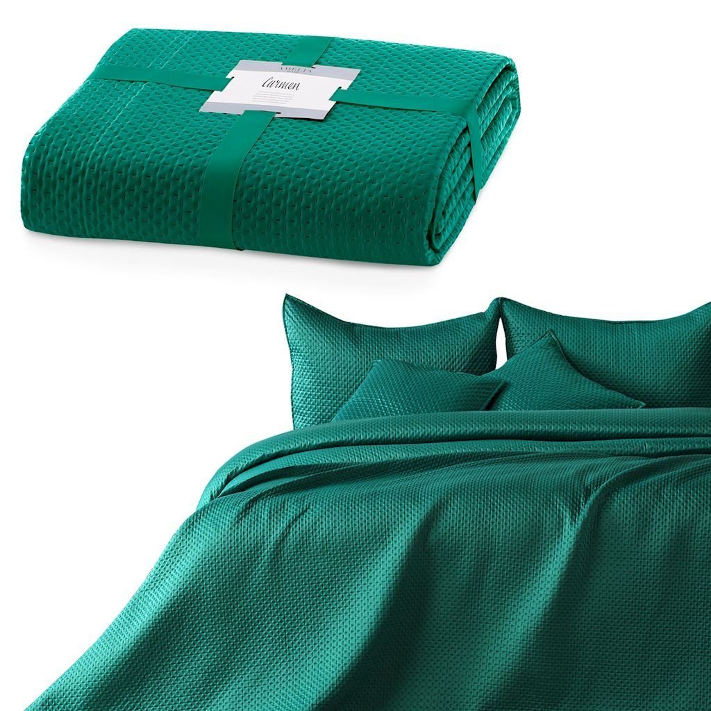 AmeliaHome Tagesdecke Bettüberwurf Tagesdecke Allzweckdecke Wohndecke Steppdecke Satin Matt, Mattes Satin mit geometrischer Prägung