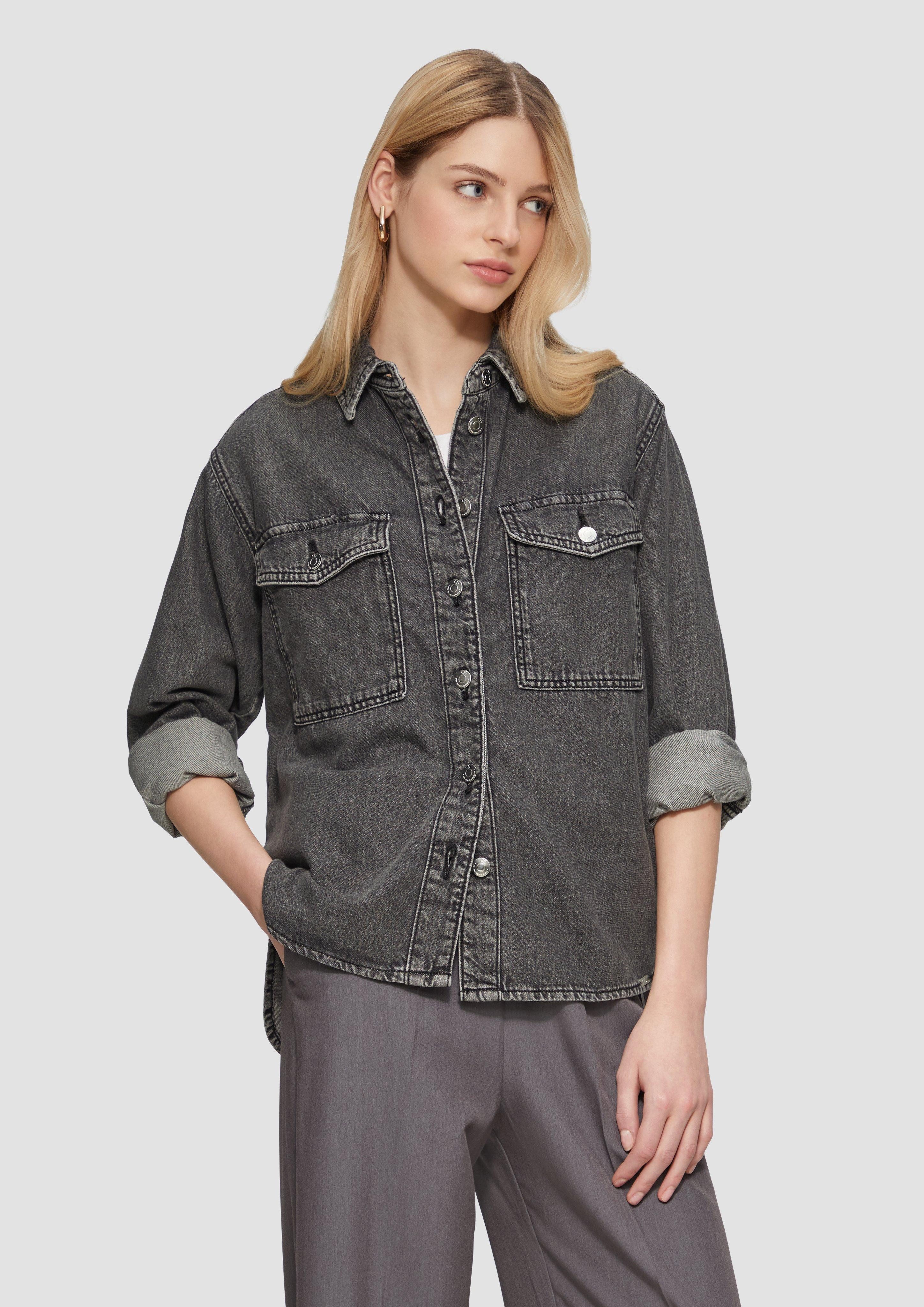 Langarmbluse Denim-Overshirt