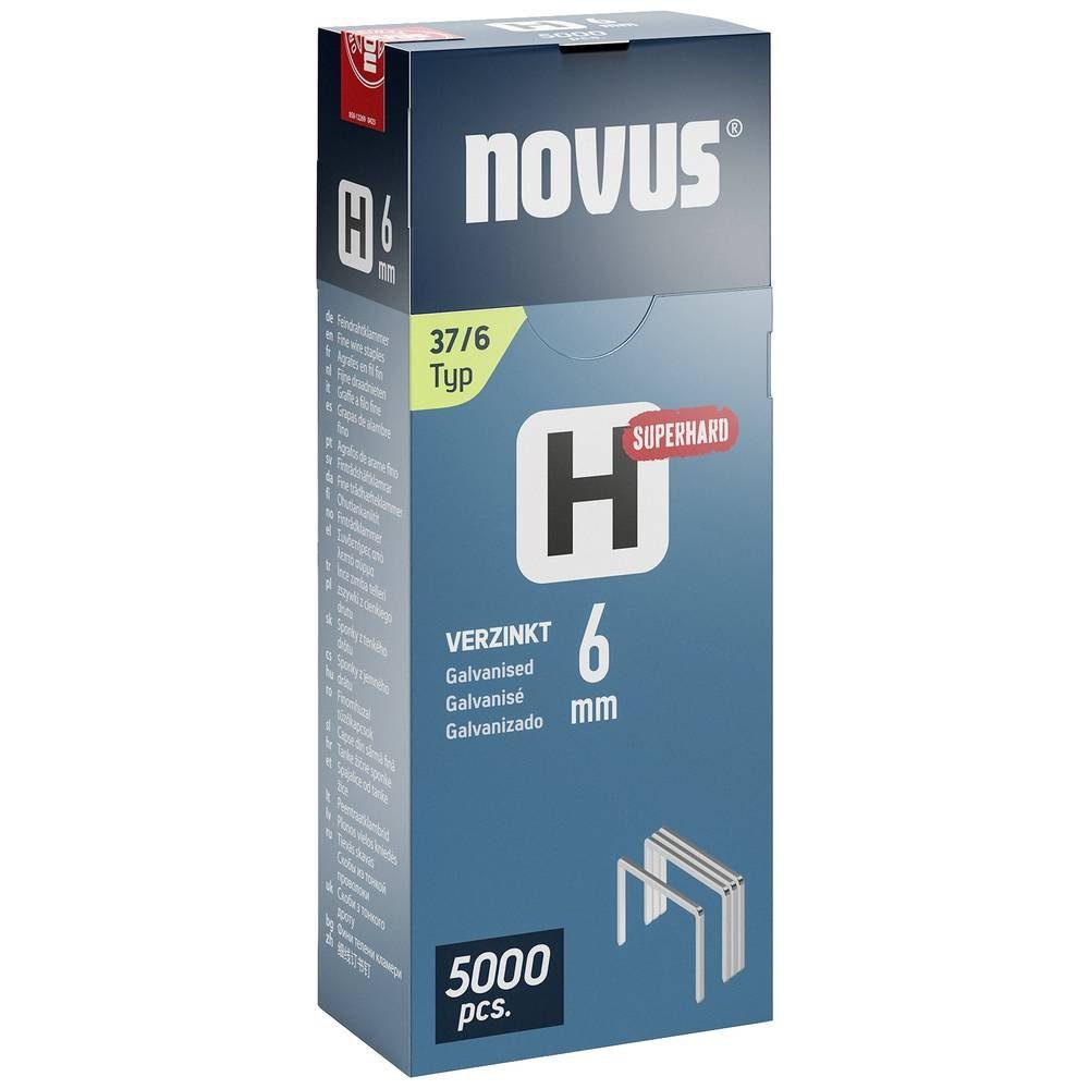 NOVUS Tackerklammer Feindrahtklammern H Typ 37 6mm super hard 042-0770