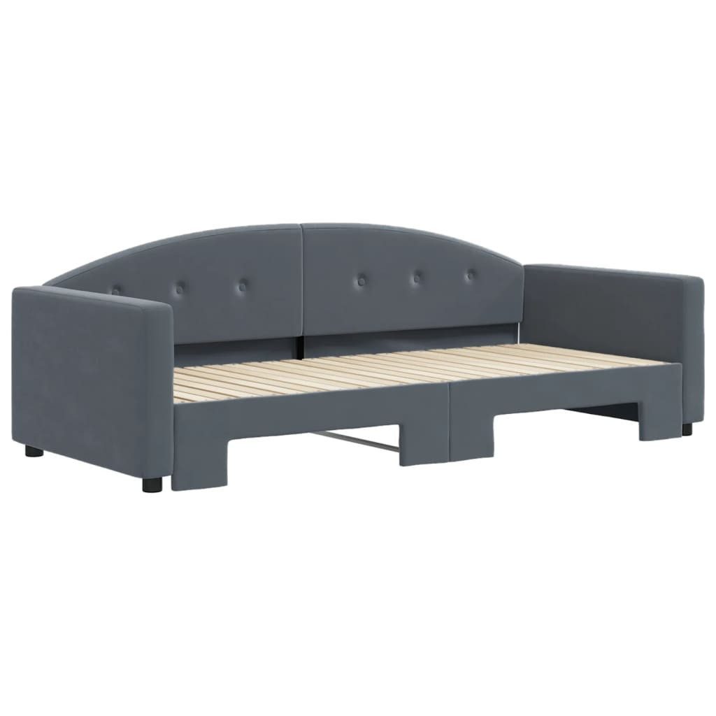 vidaXL Bett Tagesbett Ausziehbar Dunkelgrau 90x200 günstig online kaufen