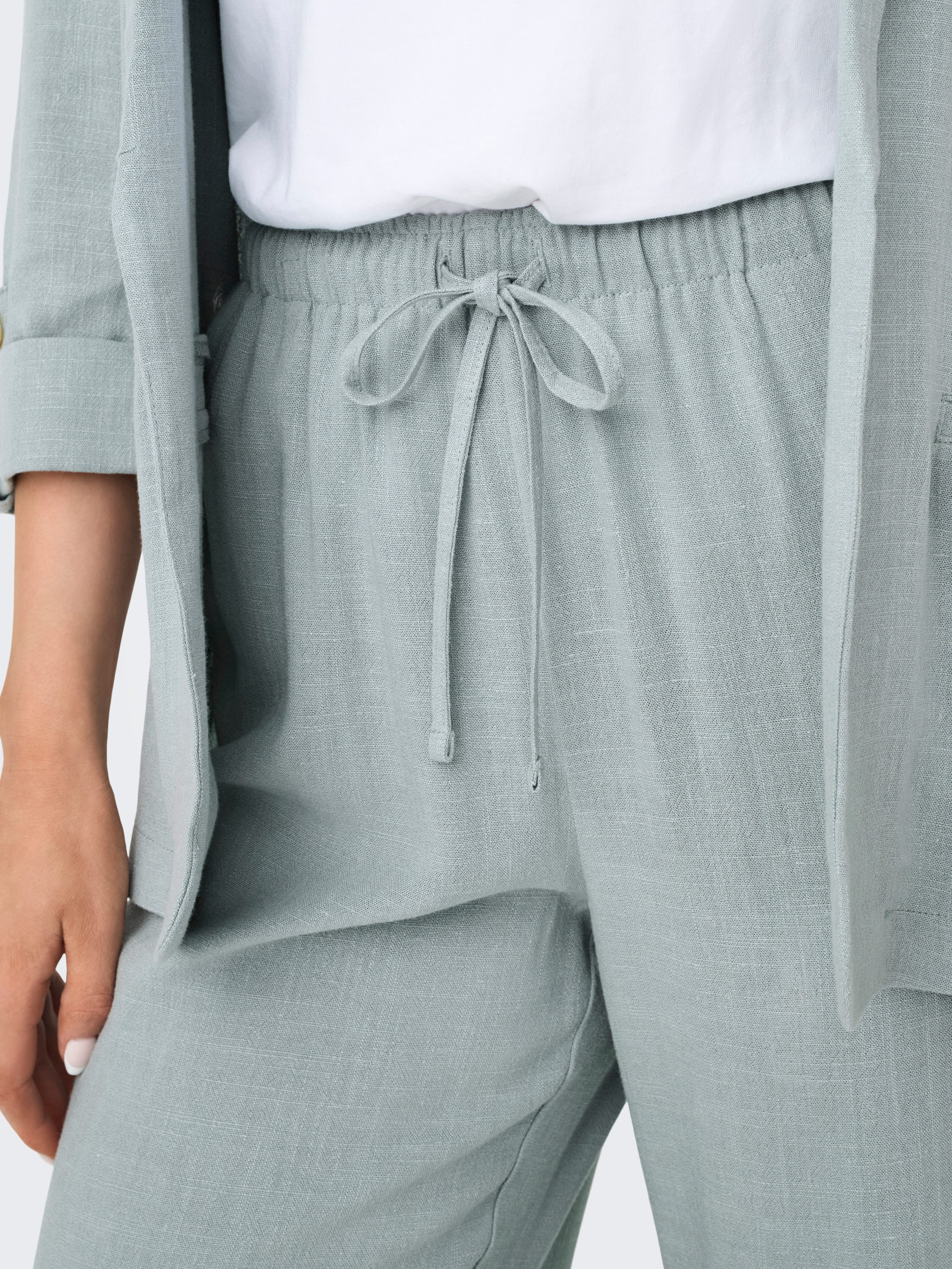 ONLY Schlupfhose ONLSIESTA MW PULL-UP LINEN BL PNT NOOS Viskosemischung