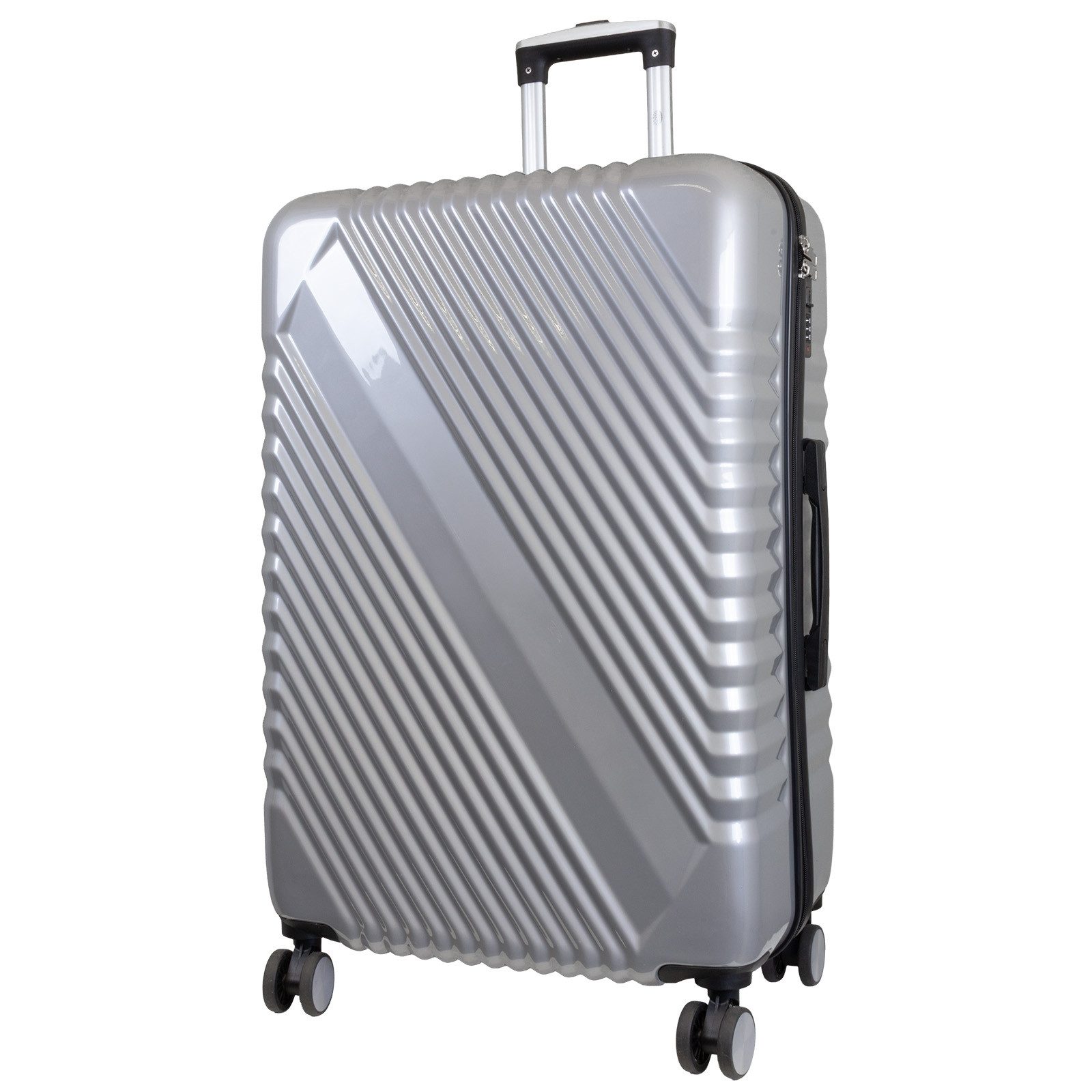 Trendyshop365 Hartschalen-Trolley Hartschalenkoffer Genua Trolley 4 Rollen Aufgabegepäck, 4 Rollen, robust, leicht, kratzunempfindlich, modernes Design