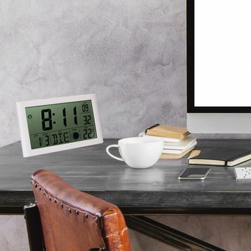 Miraval Wanduhr Digitale LCD Tischfunkuhr mit + Temperaturanzeige