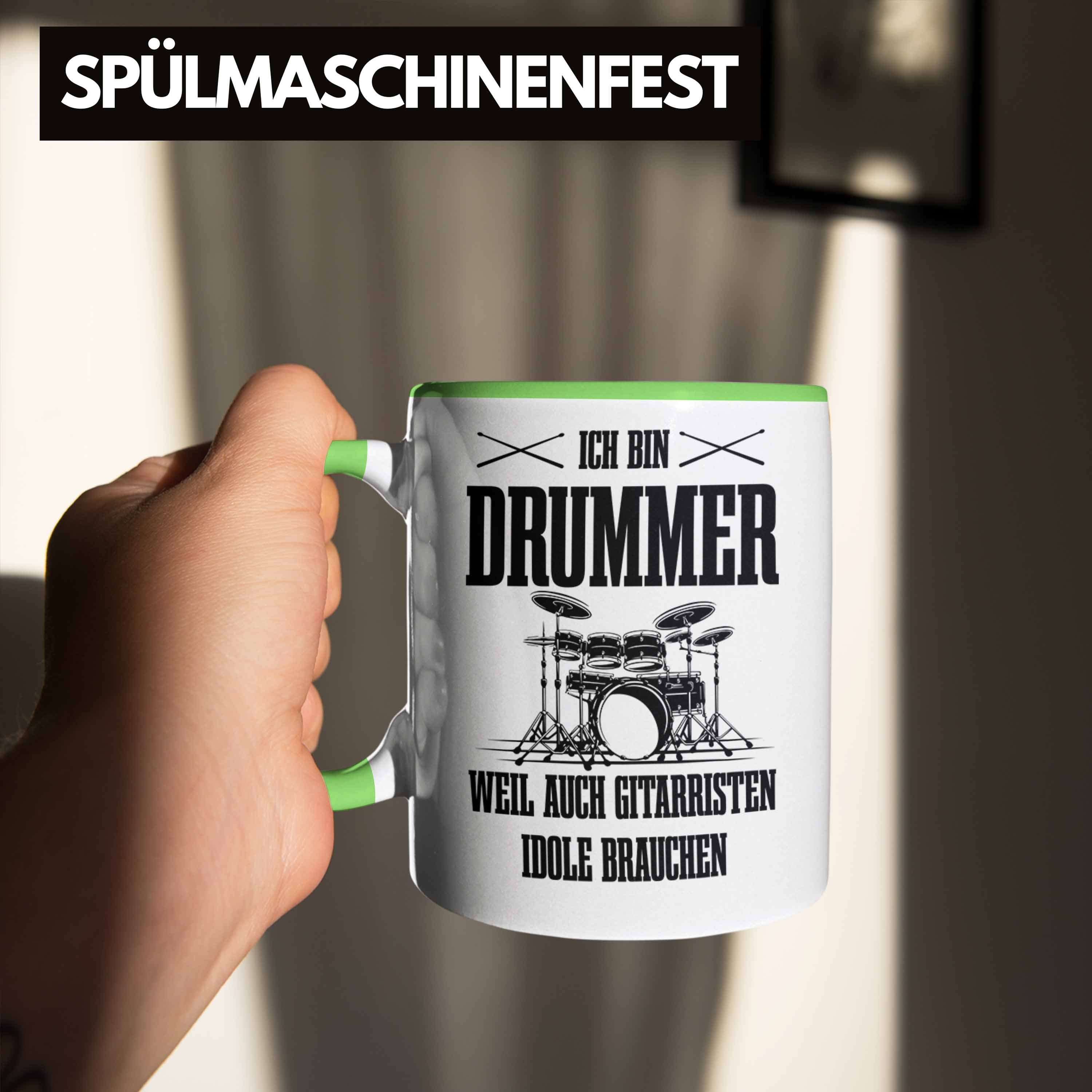 Trendation Geschenk Tasse Grün Schlagzeugspieler Spruch Tasse Weil Geschenkidee Auc Drummer