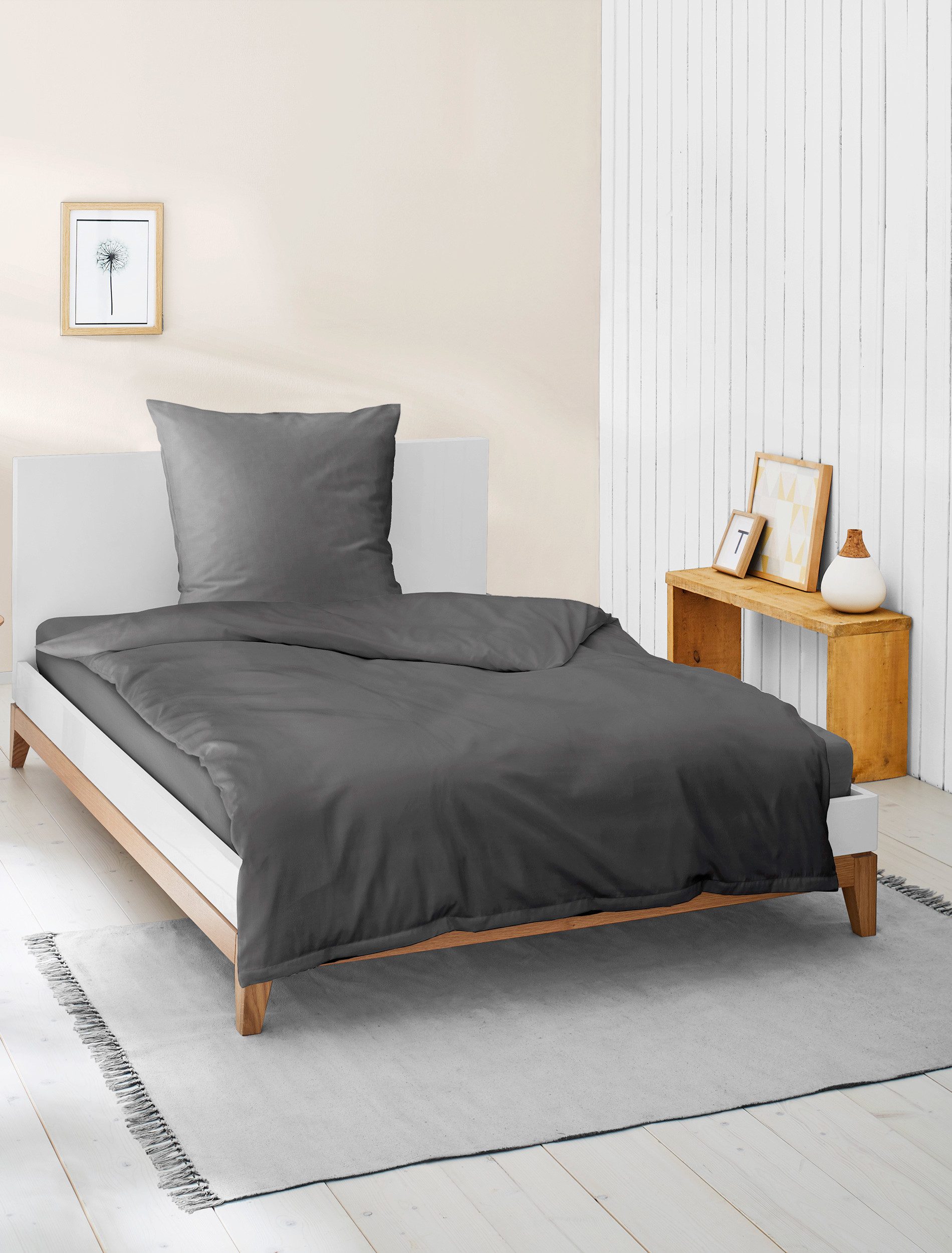 BIERBAUM Bettwäsche Elegant uni, Mako-Satin, 2 günstig online kaufen