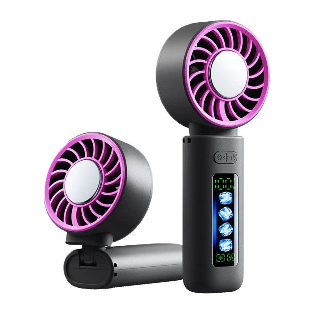 nsihing Handventilator 3-in-1 Turbinen Ventilator mit Kühlplatte, 4 Stufen, LED Display, Tragbarer Hand- und Nackenventilator für Büro,Strand,Reise und Outdoor