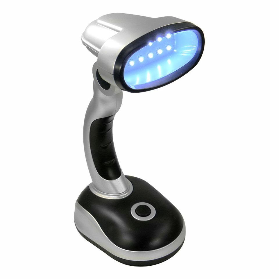 mit Tragbare LED LEDs Tischlampe, integriert, Tischleuchte Lichtwinkel 12 EAXUS fest verstellbarer Schreibtischlampe
