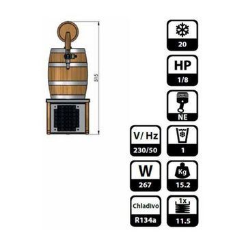 ich-zapfe Bierzapfanlage Soudek 20, Trockenkühlgerät, Bierkühler, Zapfanlage 1-leitig, 20 L/h