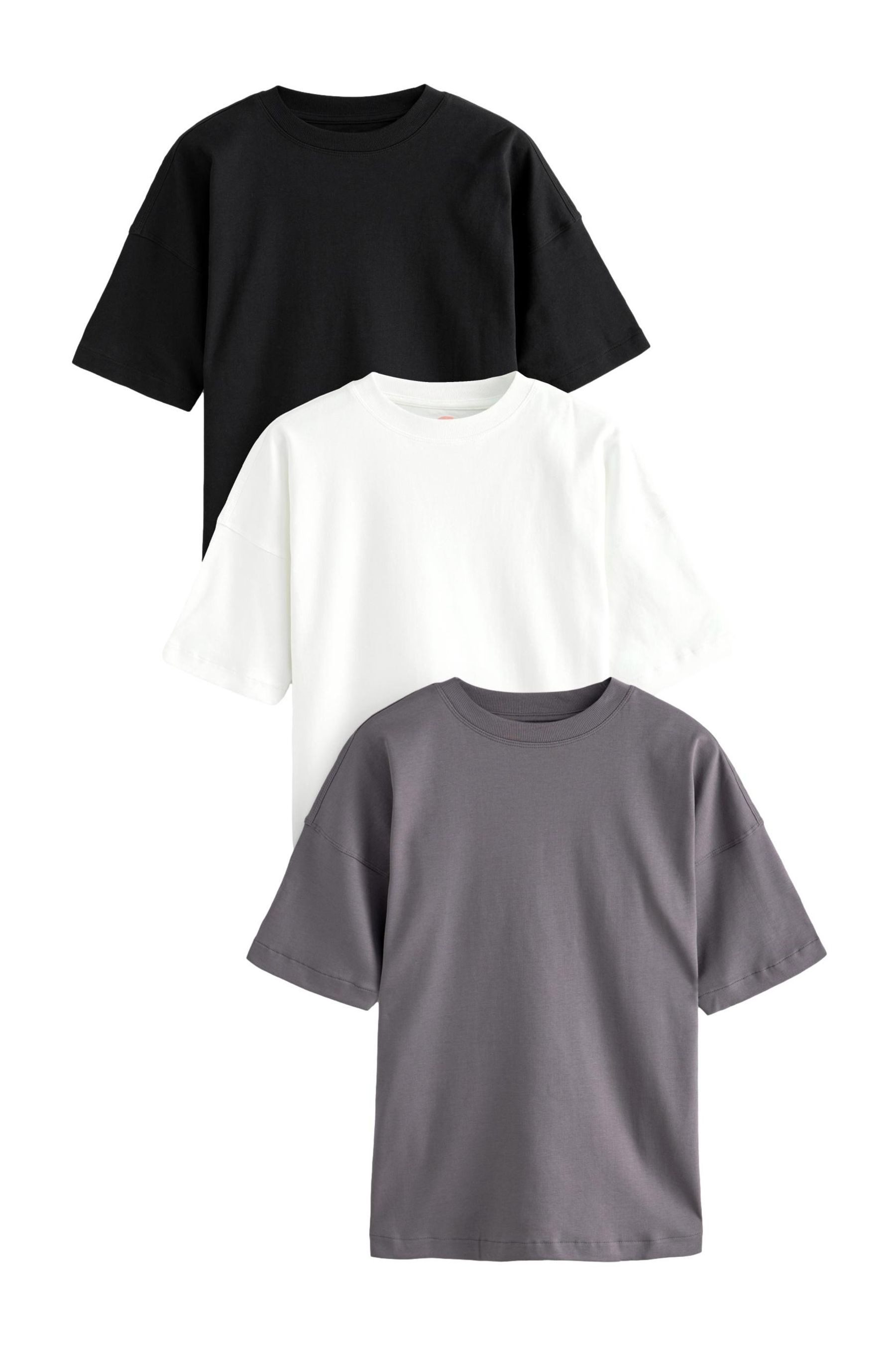 Next T-Shirt Oversize-T-Shirts aus 100 % Baumwolle, 3er-Pack (3-tlg) günstig online kaufen