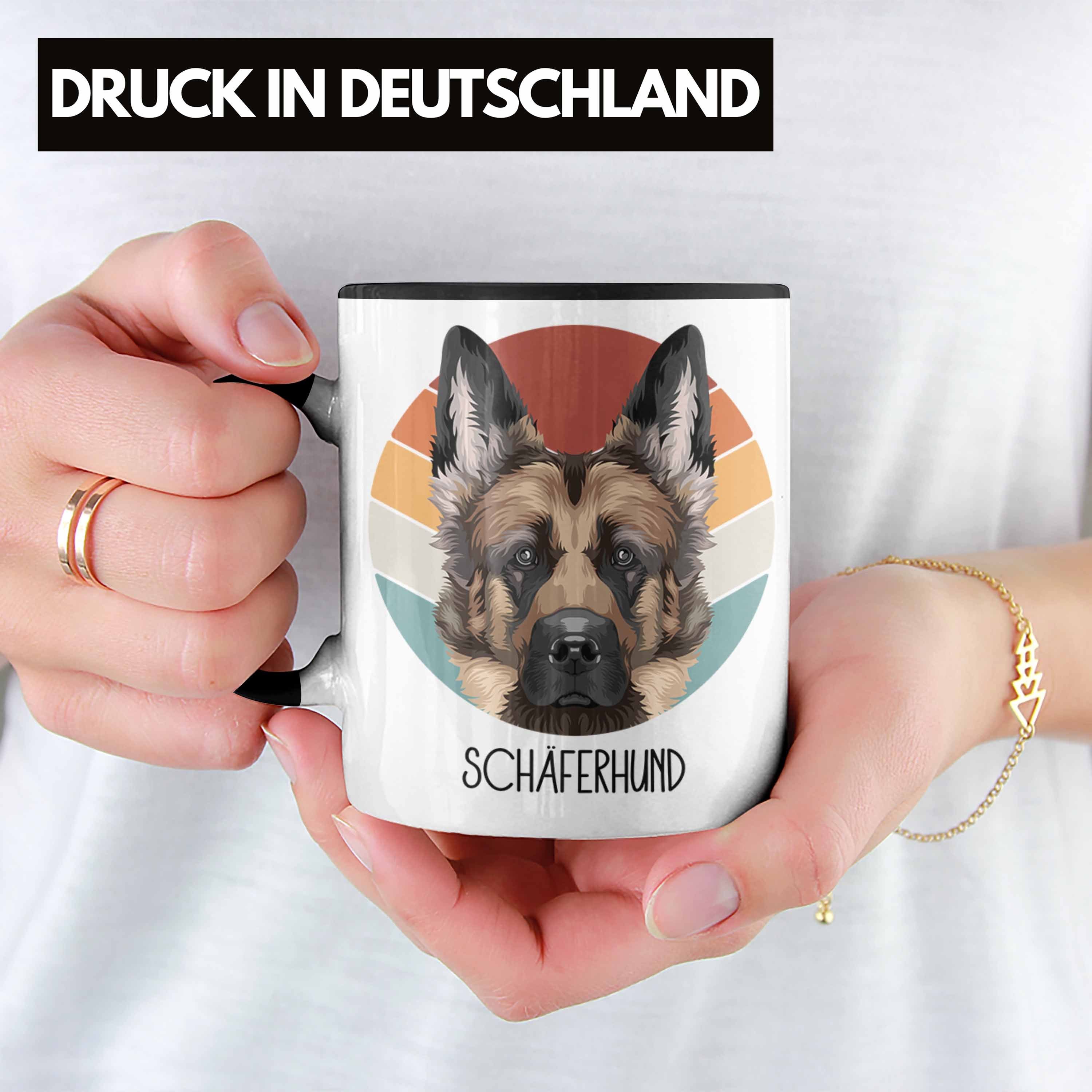 Tasse Geschenk Geschenkidee Trendation Schwarz Besitzer Lustiger Schäferhund Spruch Tasse Schäf
