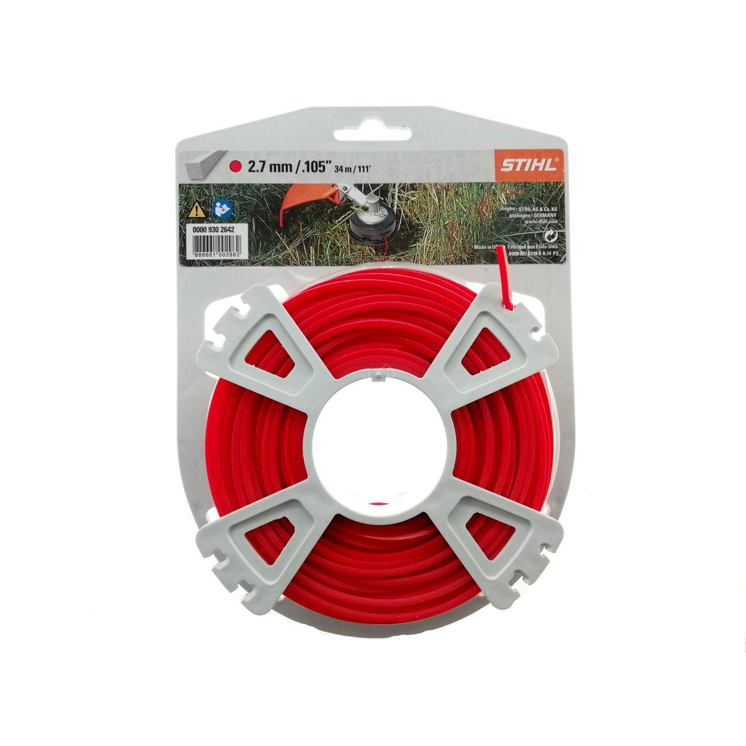 STIHL Trimmerfaden STIHL Mähfaden, Trimmerfaden, 2,7mm, 34m quadratisch 00009302642