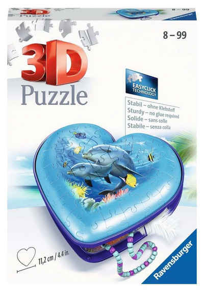 Ravensburger 3D-Puzzle »Ravensburger Puzzle Herzschatulle Unterwasserwelt«, Puzzleteile