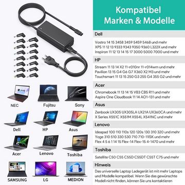 HKY Ladekabel Universal Laptop 19V Ladegerät 11 Adapterstecker 90W Notebook-Netzteil (für Lenovo Asus Sony HP Acer Dell Samsung LG Toshiba MSI)