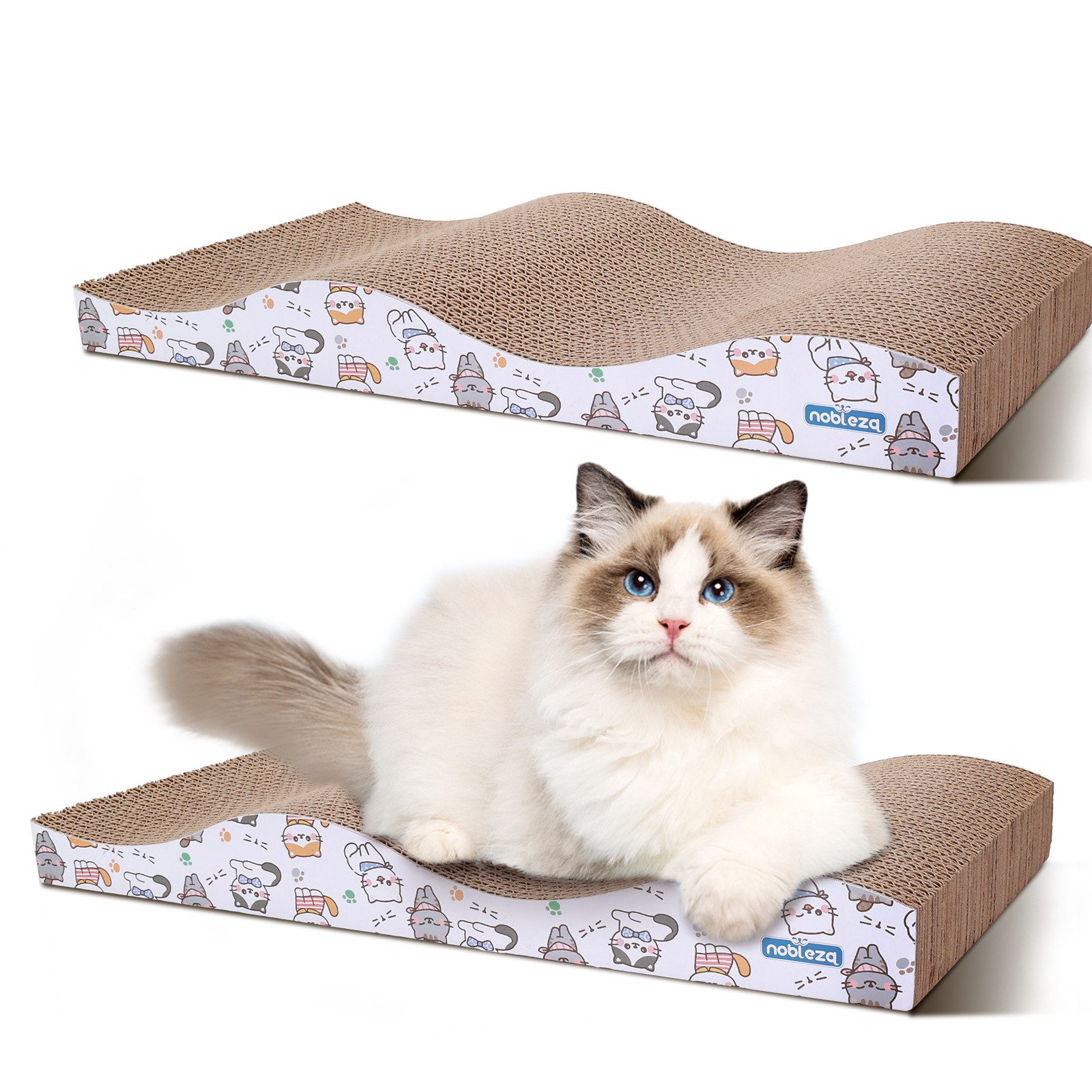 Kratzpappe 2 Stücke katzen kratzbrett mit Minze, Wellpappe Kratzmatten