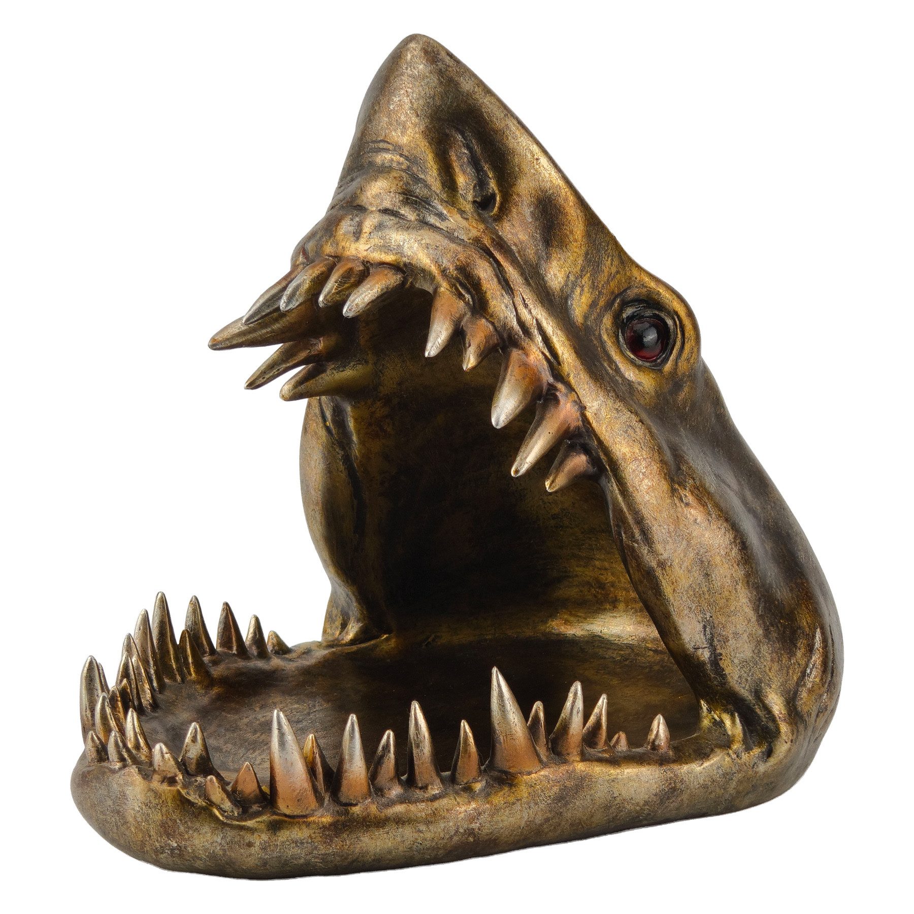riess-ambiente Dekofigur SHARK HEAD 25cm bronze – handmade, Ablagefach, Hai-Accessoire (Einzelartikel, 1 St), tierische Skulptur mit praktischer Ablage – ideal für Flur & Sideboard
