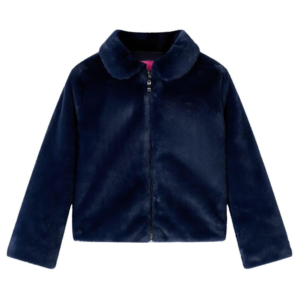 vidaXL Wintermantel Kindermantel Kunstpelz Marineblau 116