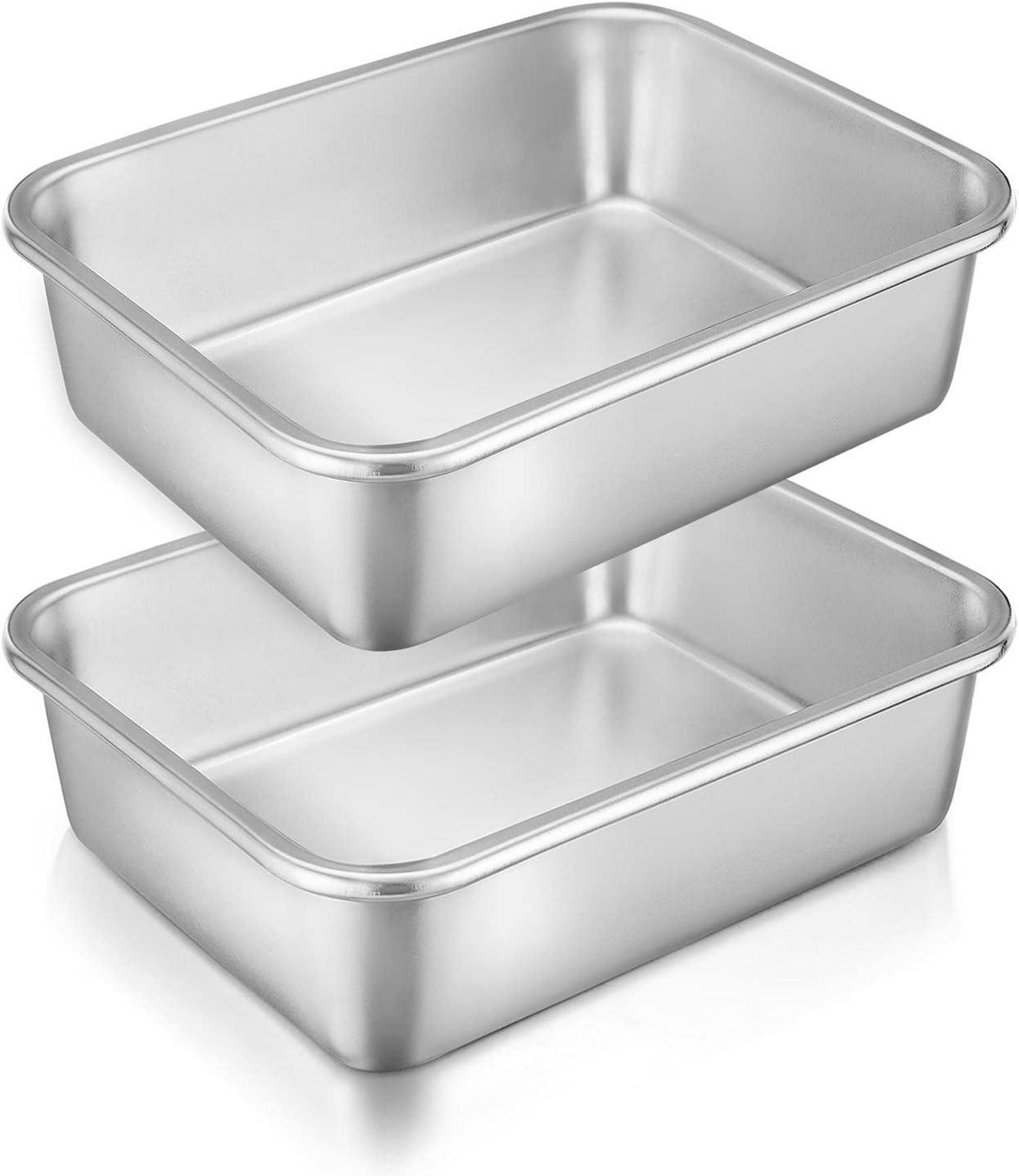 Back-Set Auflaufform Set Edelstahl Rechteckig Kuchenform 27x21x8 cm