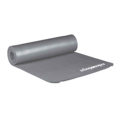 relaxdays Yogamatte Yogamatte 1 cm dick einfarbig, Grau