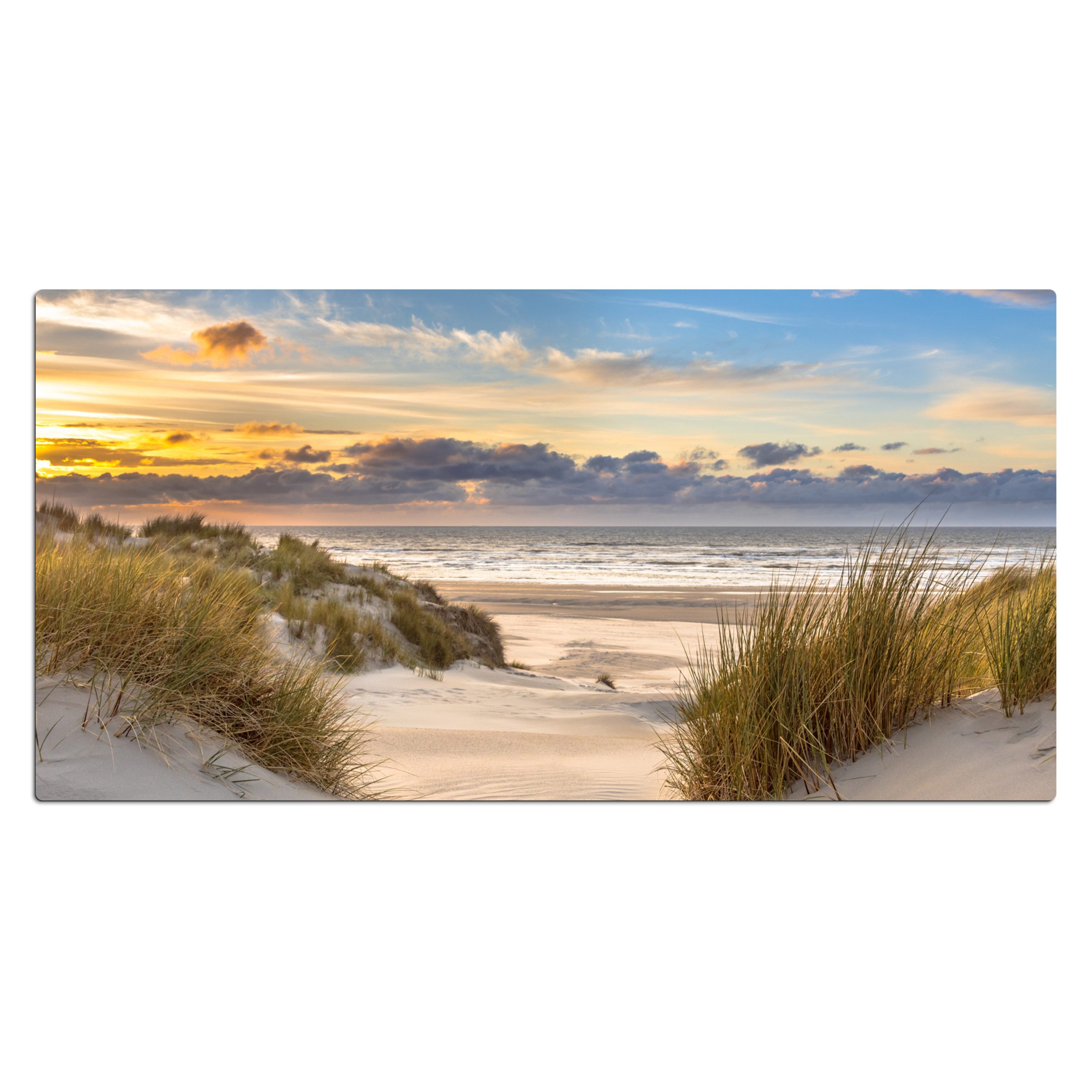 MuchoWow Gaming Mauspad Strand - Düne - Gras - Sonnenuntergang - Meer (1-St), Gaming Mauspad XXL, Schreibtischunterlage, Desk Mat Groß, 80x40 cm – Bild 2 von 5