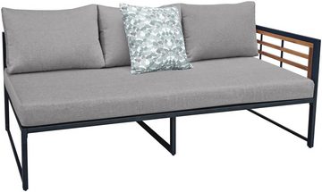 KONIFERA Gartenlounge-Set Lamia, (Set, 14-tlg., 2x3er Sofa, 1x Tisch 110x60x42cm, inkl. Auflagen, inkl. 2 Dekokissen), Stahl, Akazienholz, verschiedene Stellmöglichkeiten, Loungeset