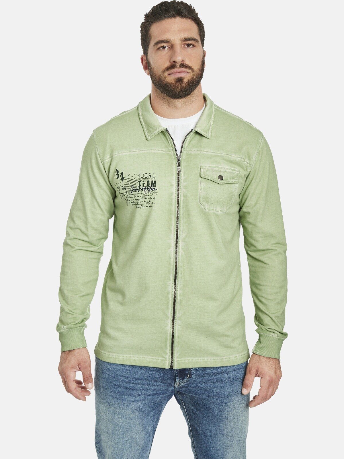 Jan Vanderstorm Sweatjacke FOLKWARD mit schließbarer Brusttasche günstig online kaufen