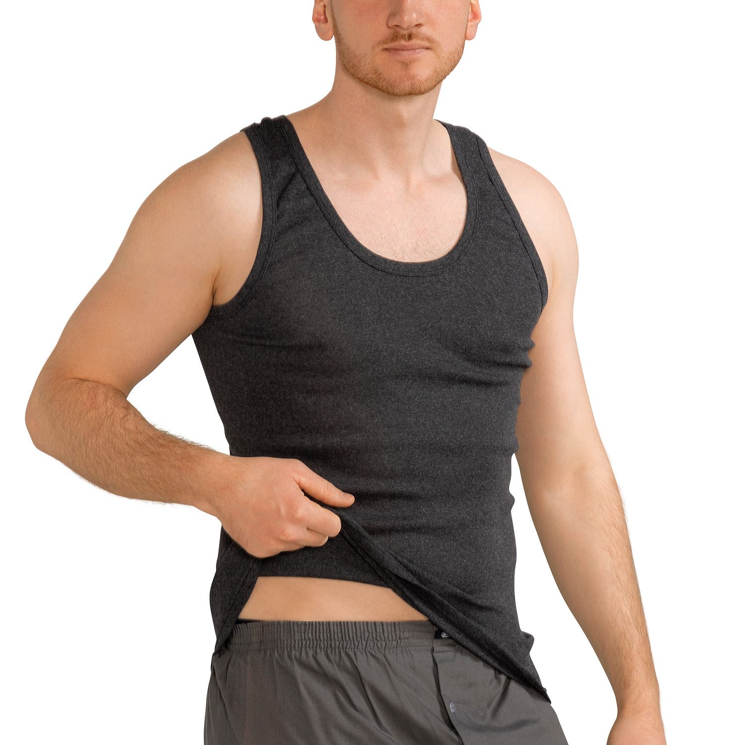 MT Achselhemd Herren Baumwoll Unterhemd Classic (6er Pack) Feinripp oder Doppelripp (6-St) Premium Feinripp oder Doppelripp Unterhemd