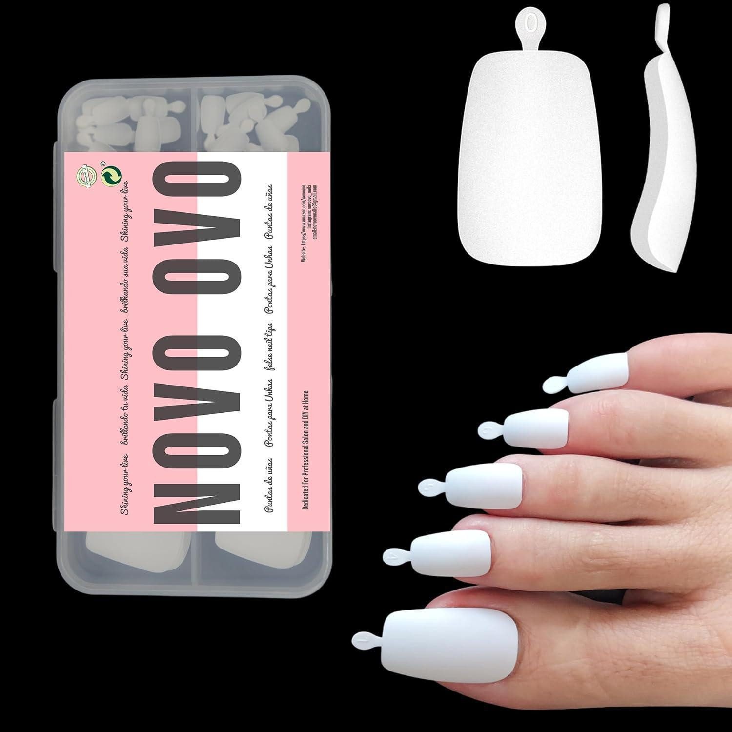 LuxusKollektion Kunstfingernägel Zehennägel Softgel Fullcover 120 Stück Long Toe Nails White Small box