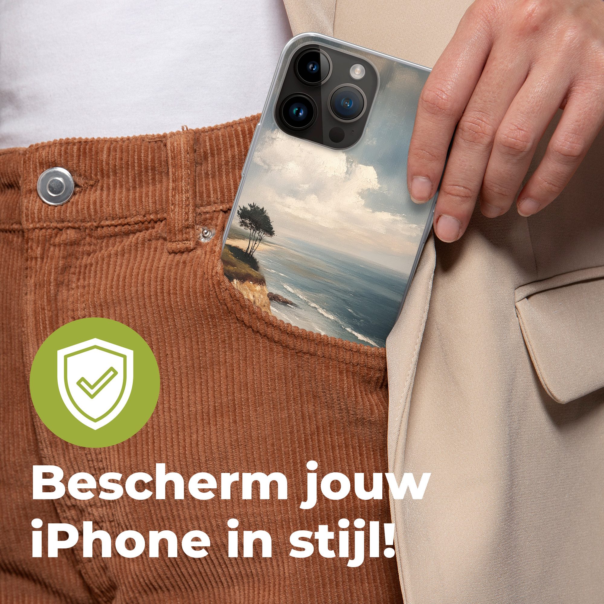 MuchoWow Handyhülle für Apple iPhone 14 Pro Max Klippe - Meer - Baum, Smartphone-Bumper, Print, Handy Schutzhülle Dünn