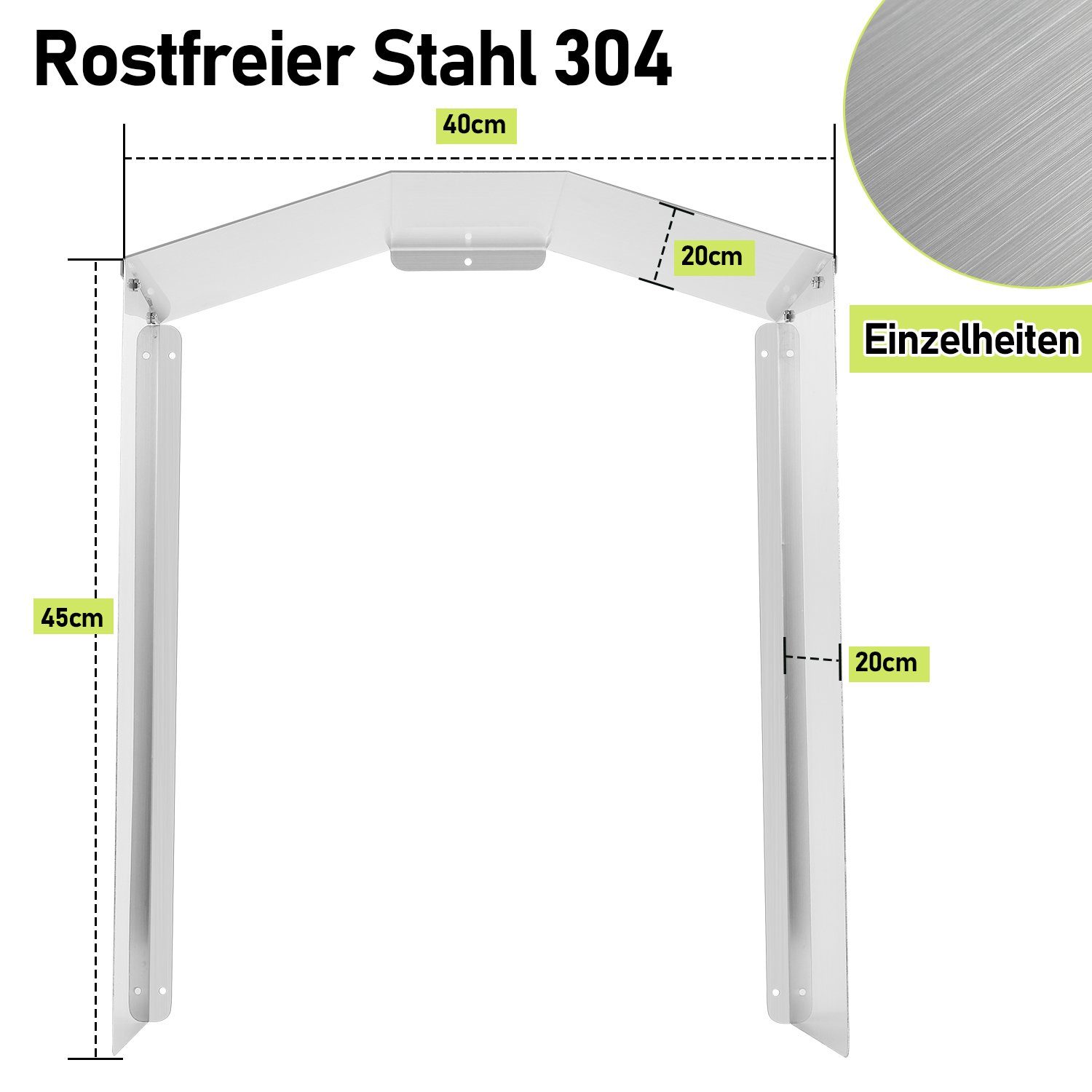 Lospitch Wallbox Wetterschutz Regenschutz Edelstahl Dach 45 x 40 x 20 cm  Elektroauto-Ladestation-Halterung, (1-tlg)