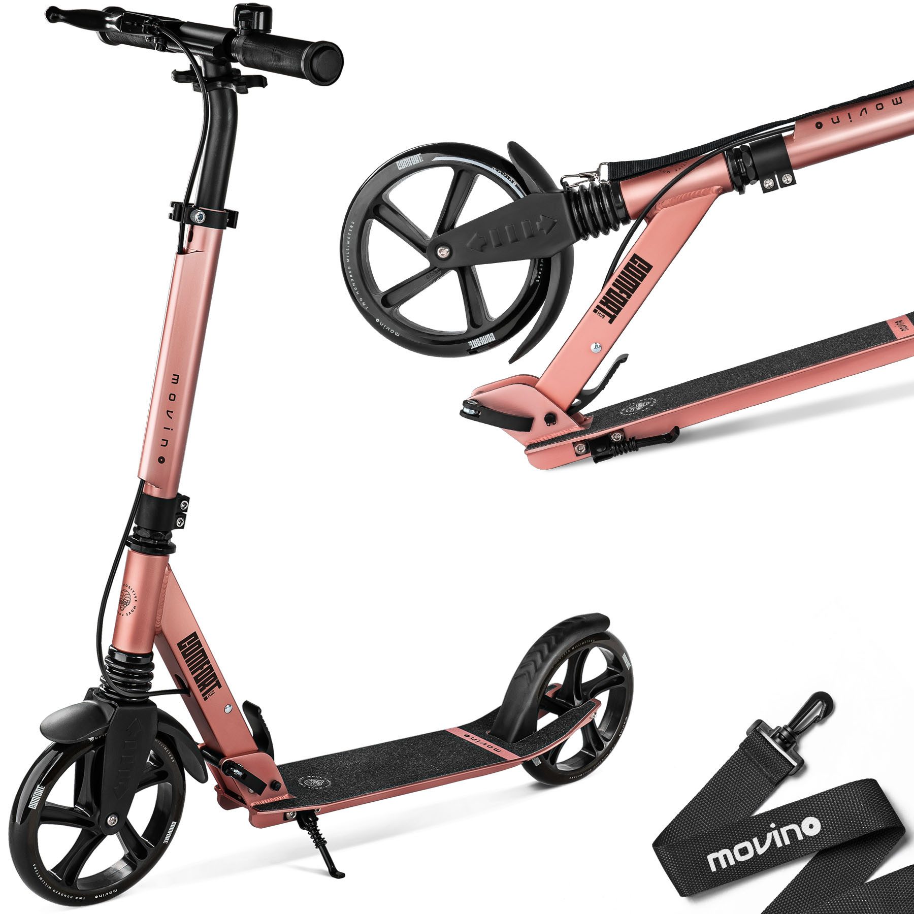 Movino Cityroller MOVINO COMFORT+ Stoßdämpfer Handbremse Tragegurt