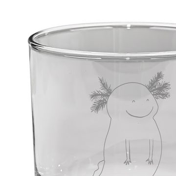 Mr. & Mrs. Panda Whiskyglas Axolotl Glücklich, Whiskey Glas mit Gravur, Whiskey Glas mit, Premium Glas, Dauerhafte Gravur