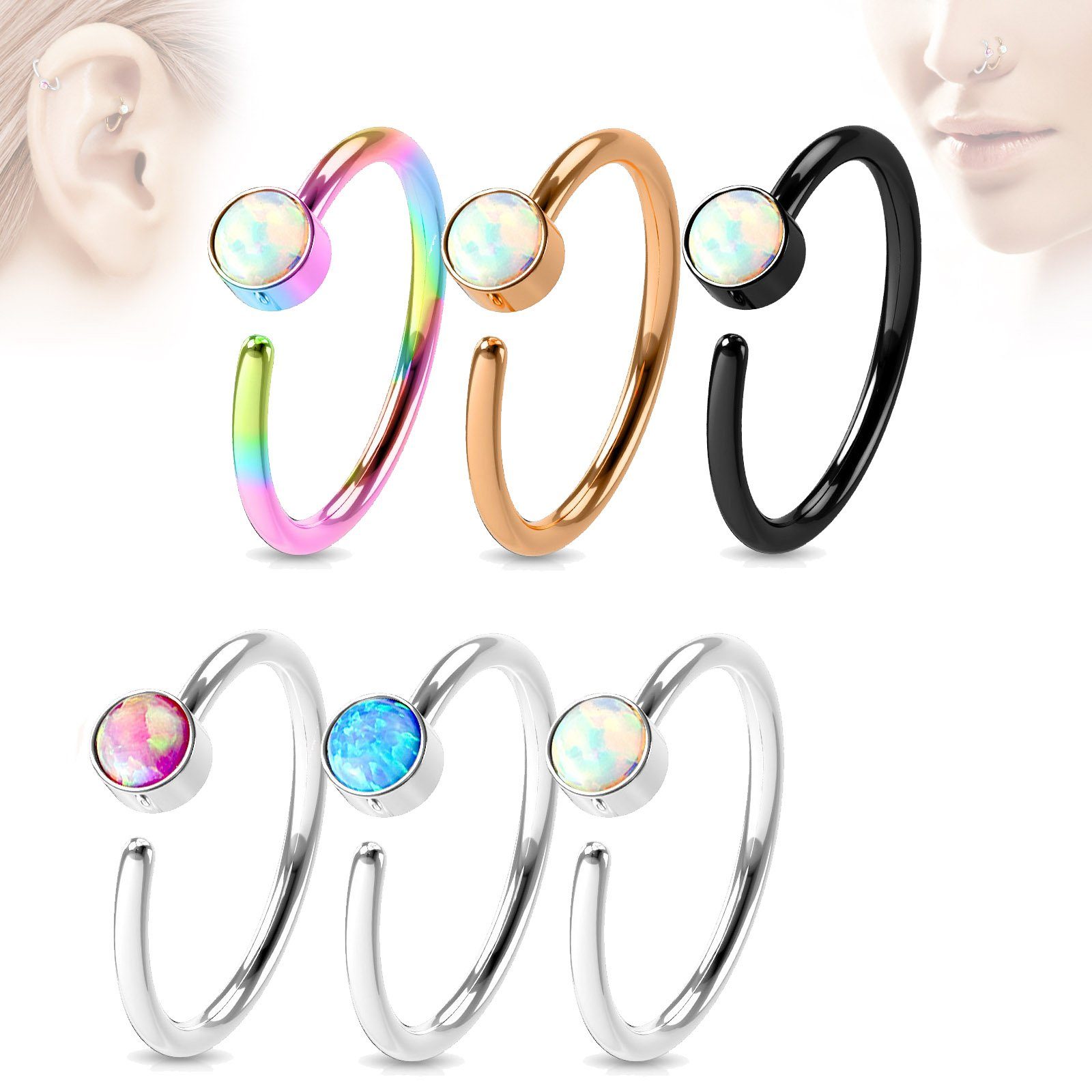 viva-adorno Nasenpiercing 0,8mm Nasenring Piercing Hoop günstig online kaufen