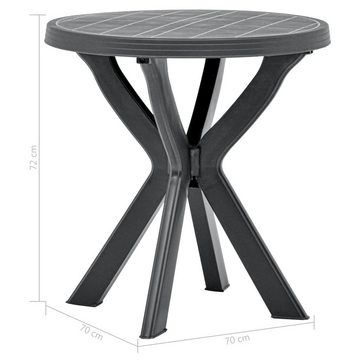 vidaXL Gartentisch Bistrotisch Anthrazit Ø70 cm Kunststoff (1-St)