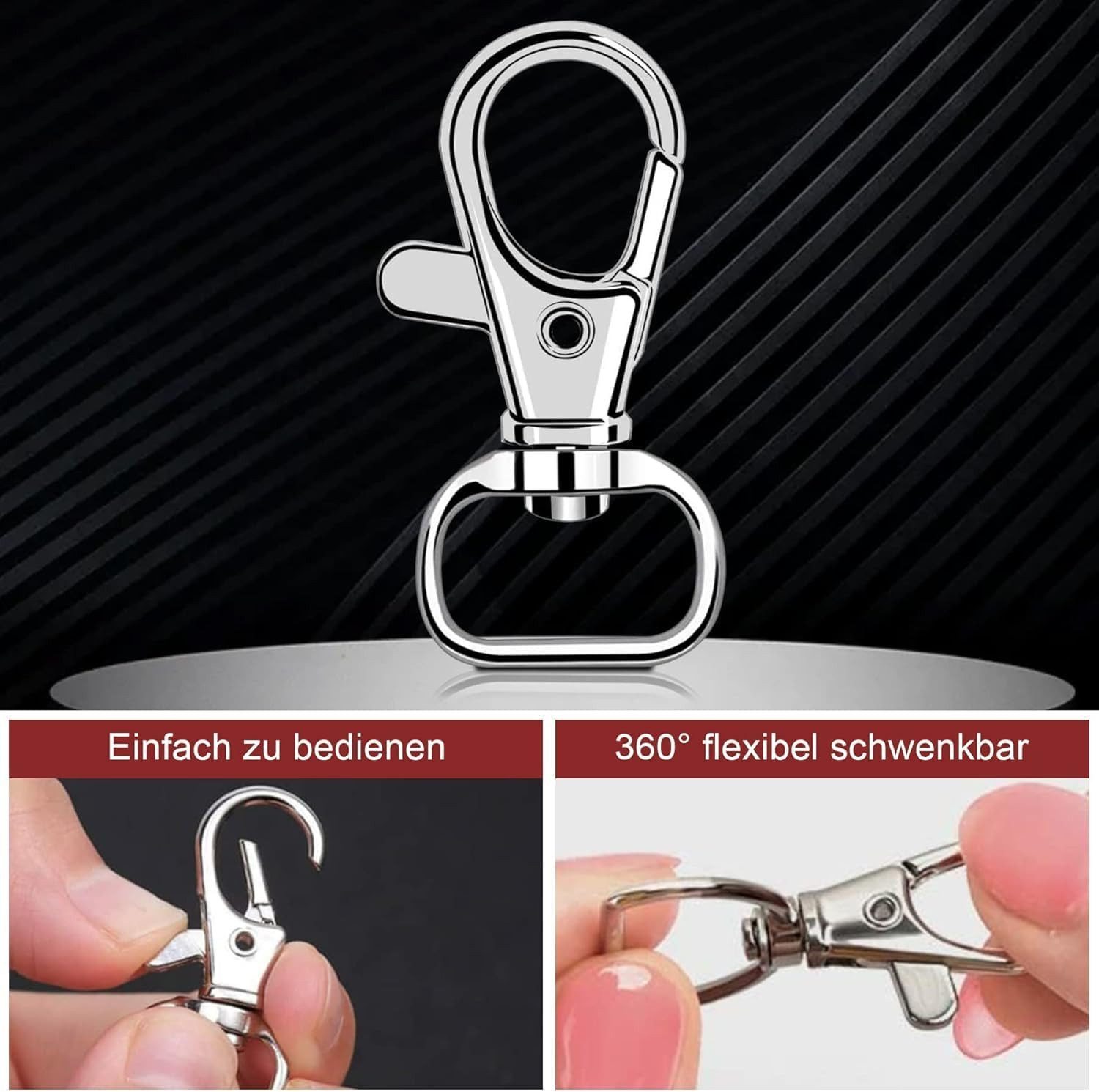 FELIXLEO Karabiner 20 Stück Schlüsselanhänger Karabiner, Schlüsselanhänger Clip Haken, (1 St)