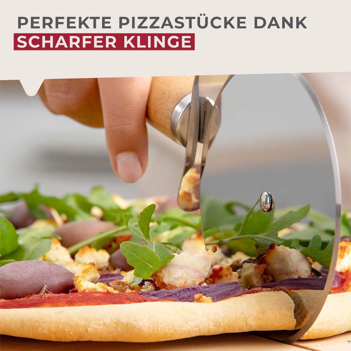 FACKELMANN Pizzaschneider XXL - robust, Teigschneider, Kuchenmesser