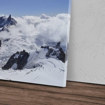 Sinus Art Leinwandbild 120x80cm Wandbild auf Leinwand Über den Wolken Berge Gebirge Schnee Gi, (1 St)