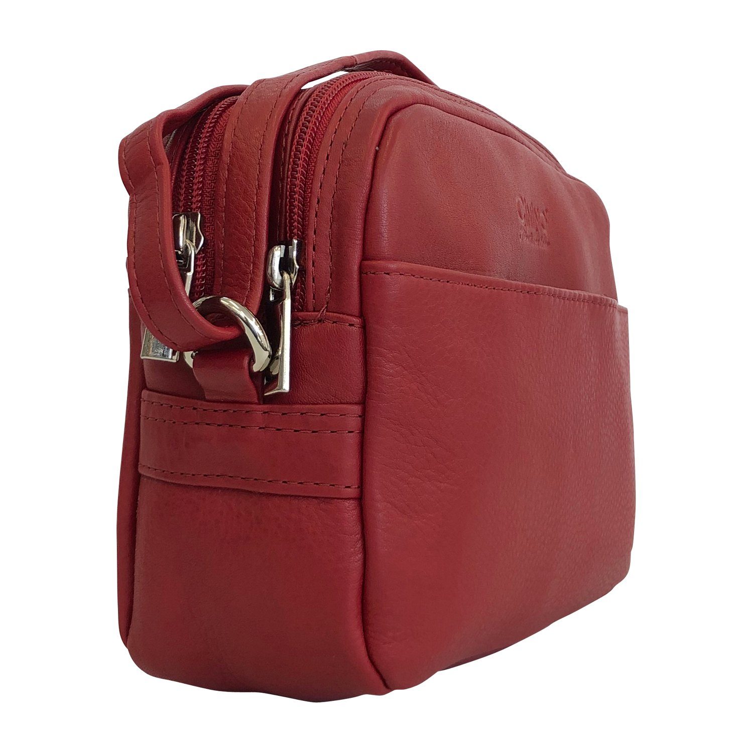 Handtasche Rot Cinino Lisa, Umhängetasche Ledertasche