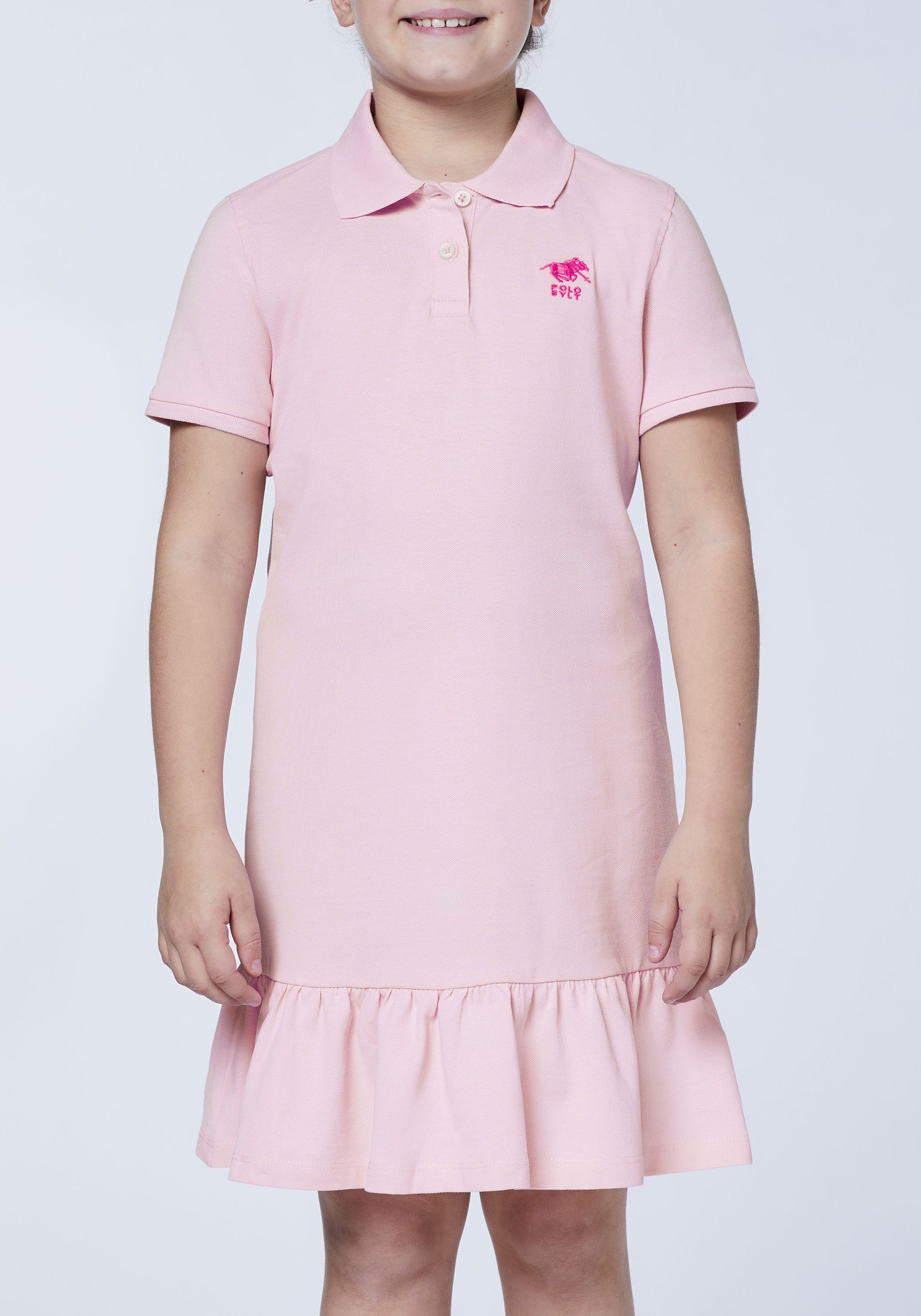 Polo mit Logo Jerseykleid Pink Polo Lady Stickerei Sylt Sylt 13-2806