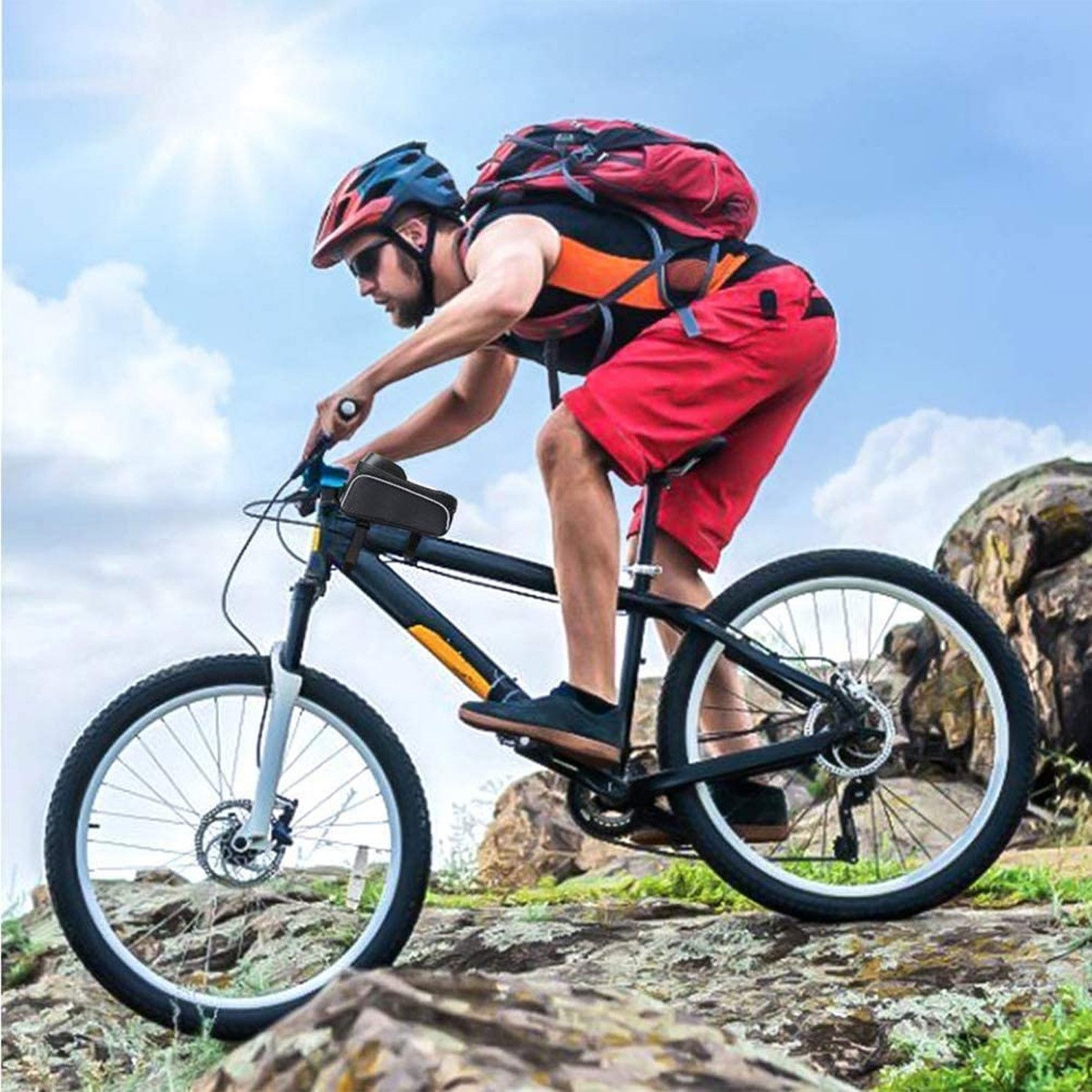 TUWENA Fahrradlenker Wasserdicht Fahrrad Handytasche für Smartphones unter 6,5 Zoll