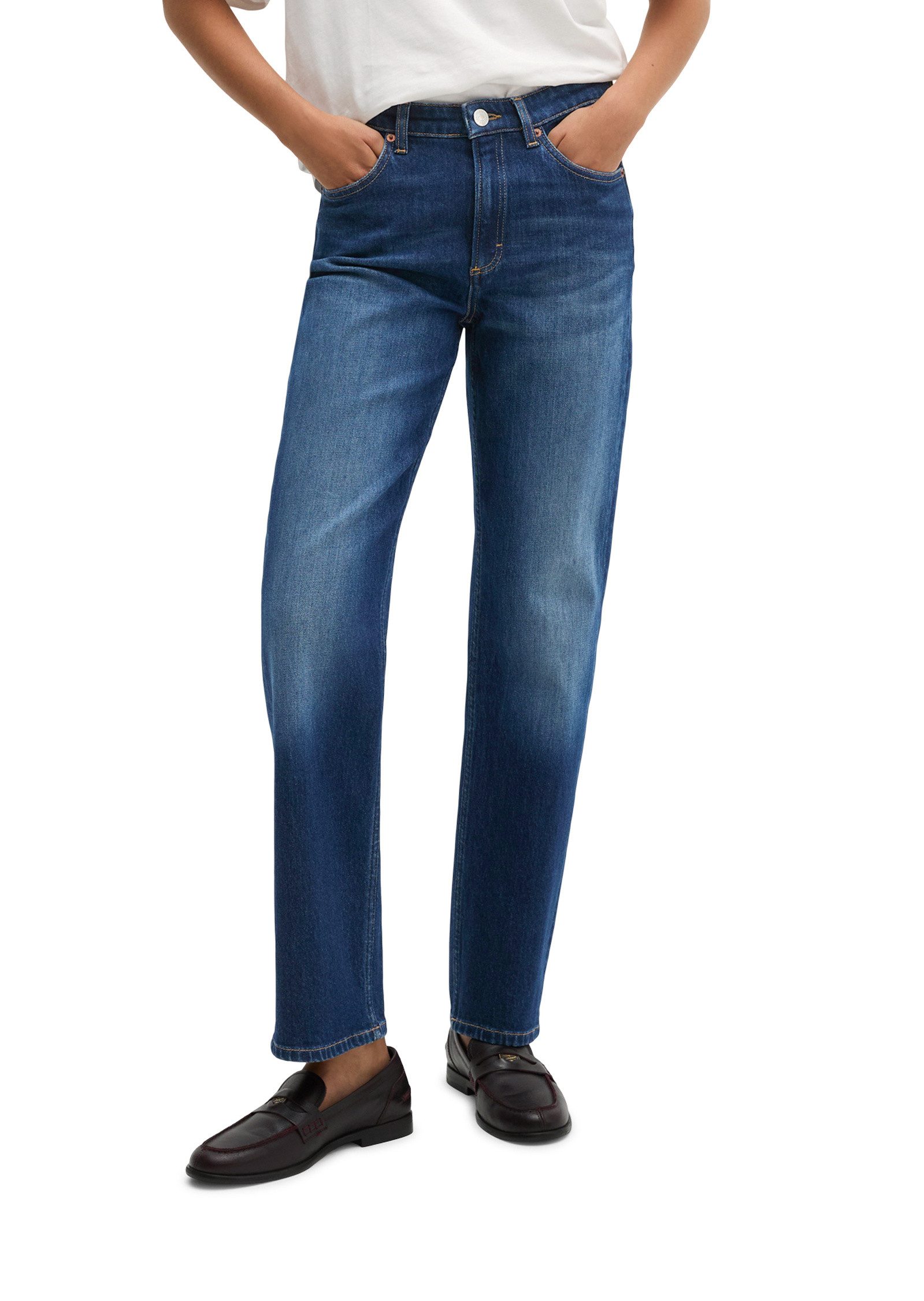 Marc O'Polo Straight-Jeans aus Bio-Baumwolle-Stretch