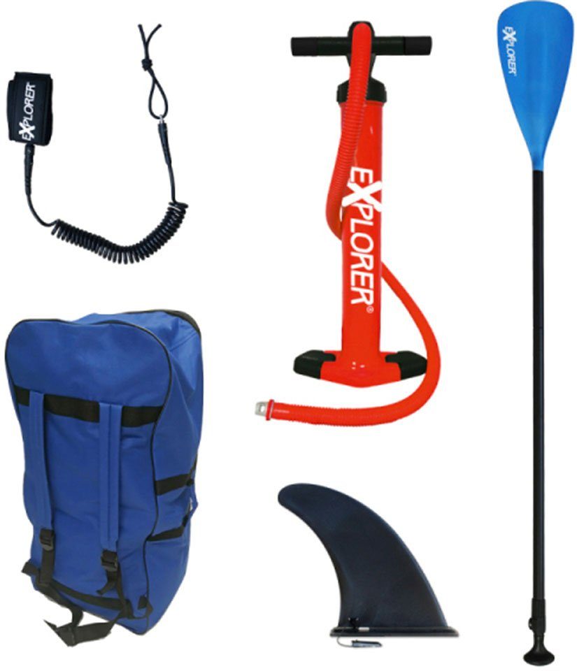 EXPLORER SUP-Board Tourer, (6 tlg., mit Paddel, Pumpe und Transportrucksack)