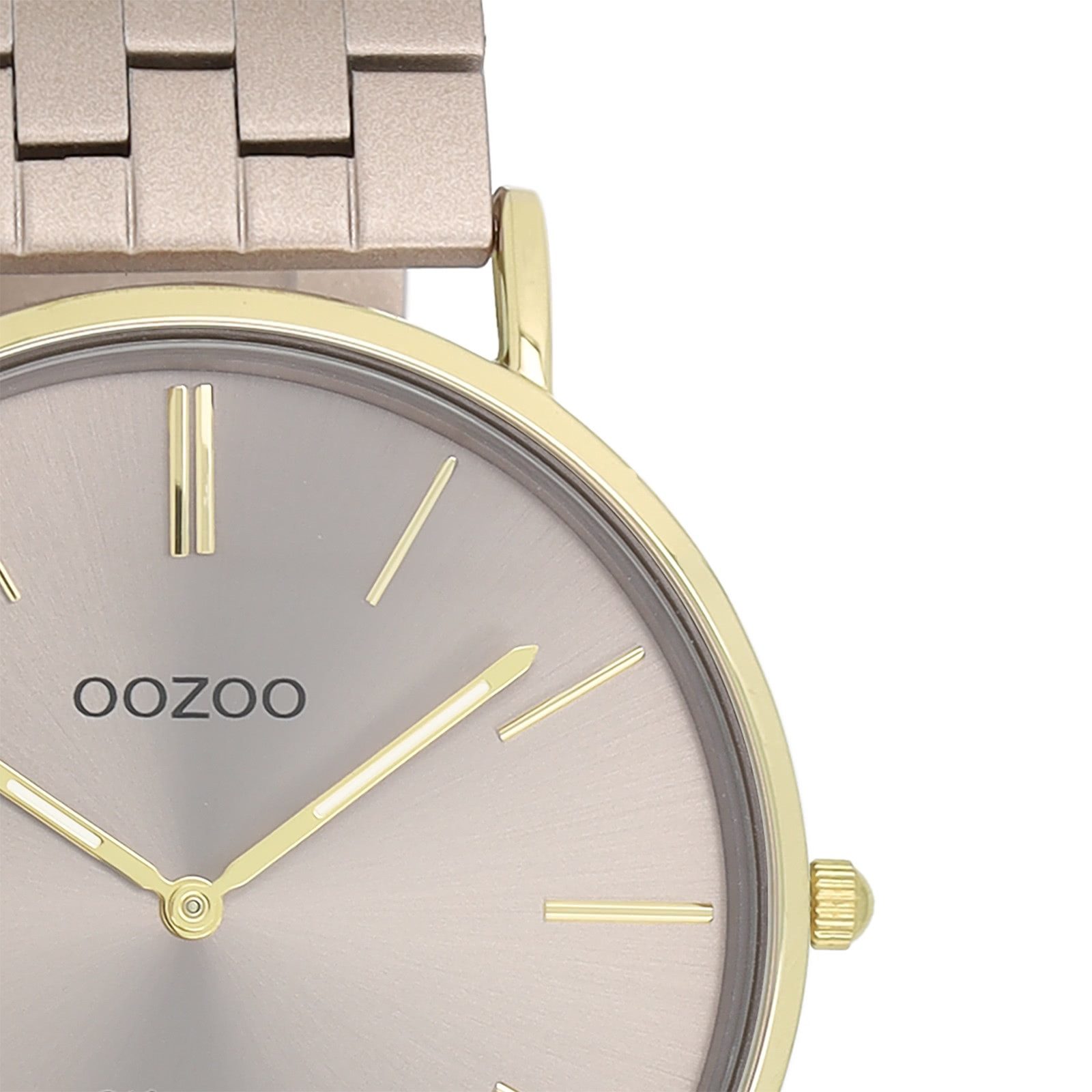 OOZOO Quarzuhr Oozoo Damen Armbanduhr OOZOO Vintage, (Analoguhr), Damenuhr rund, groß (ca. 40mm) Metallarmband, Elegant-Style