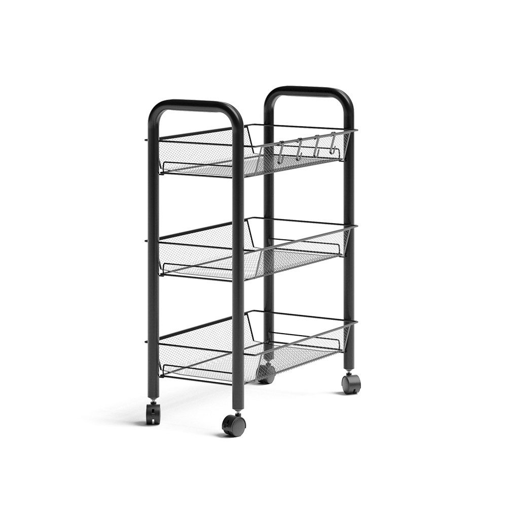 Vicco Barschrank Tarro, Schwarz, 45 x 64 cm mit 3 Ablagefächern